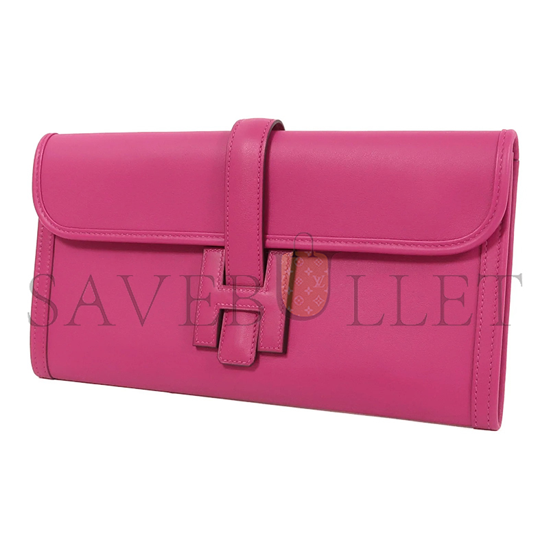 H**me5 master swift leather jige elan 29 clutch bag in magnolia pink (29*15.5*3cm)